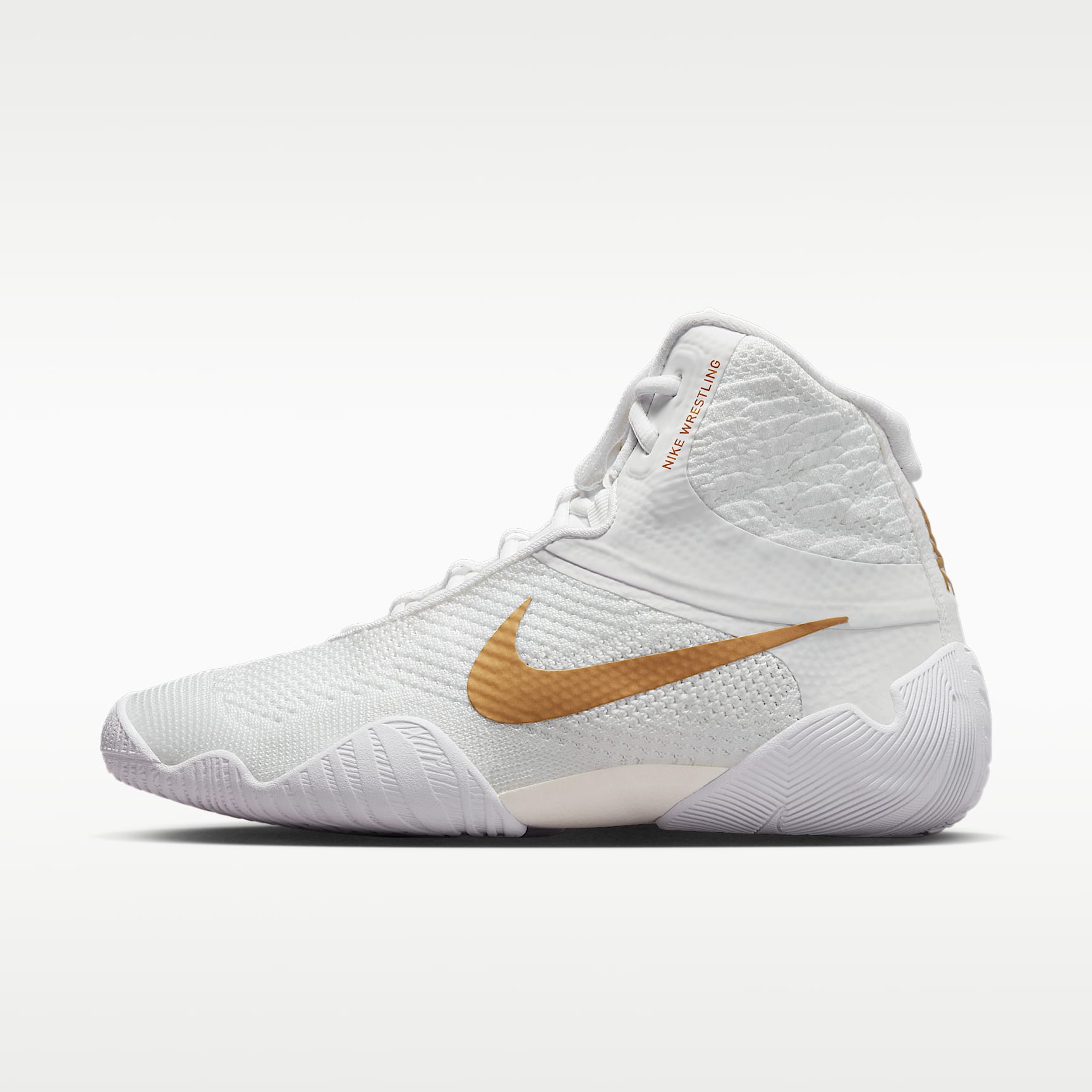 Volt Strike — White / Gold wrestling shoes