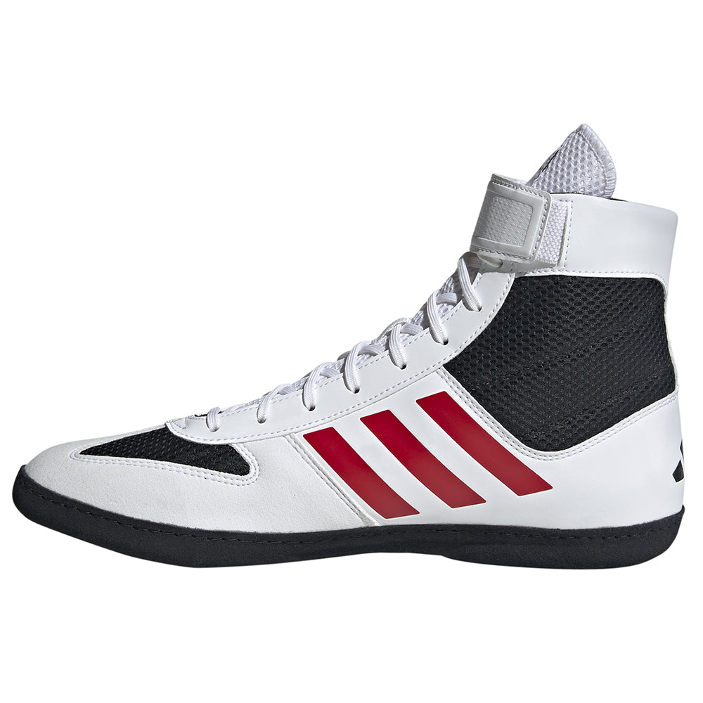 Adidas Combat Speed — White/Red — White / Red / Black Mesh wrestling shoes