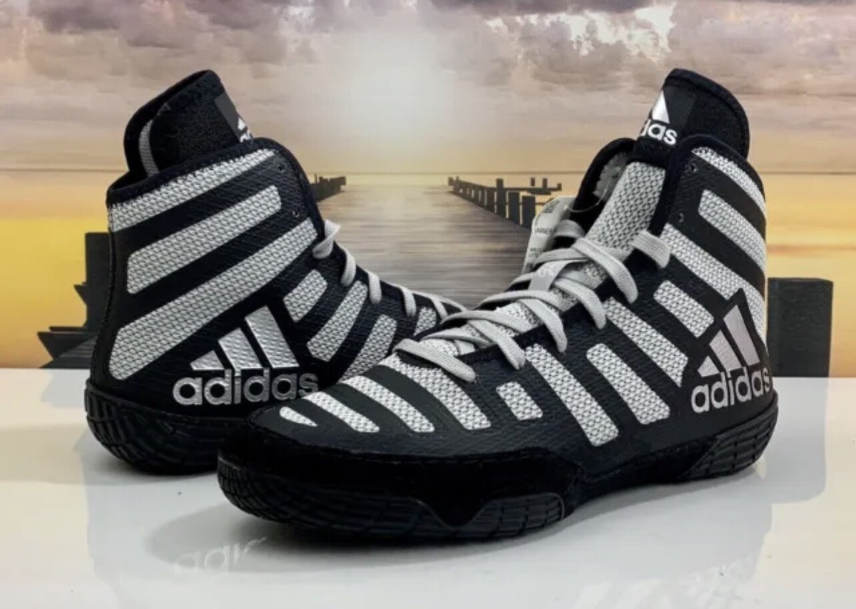 Adidas adizero Varner — Black/Silver — Black / Silver / Sunset Backdrop wrestling shoes