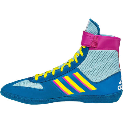 Adidas Combat Speed — Aqua/Magenta — Aqua / Magenta / Yellow wrestling shoes