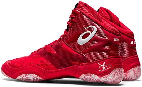 ASICS JB Elite IV — Red — Classic Red / White wrestling shoes