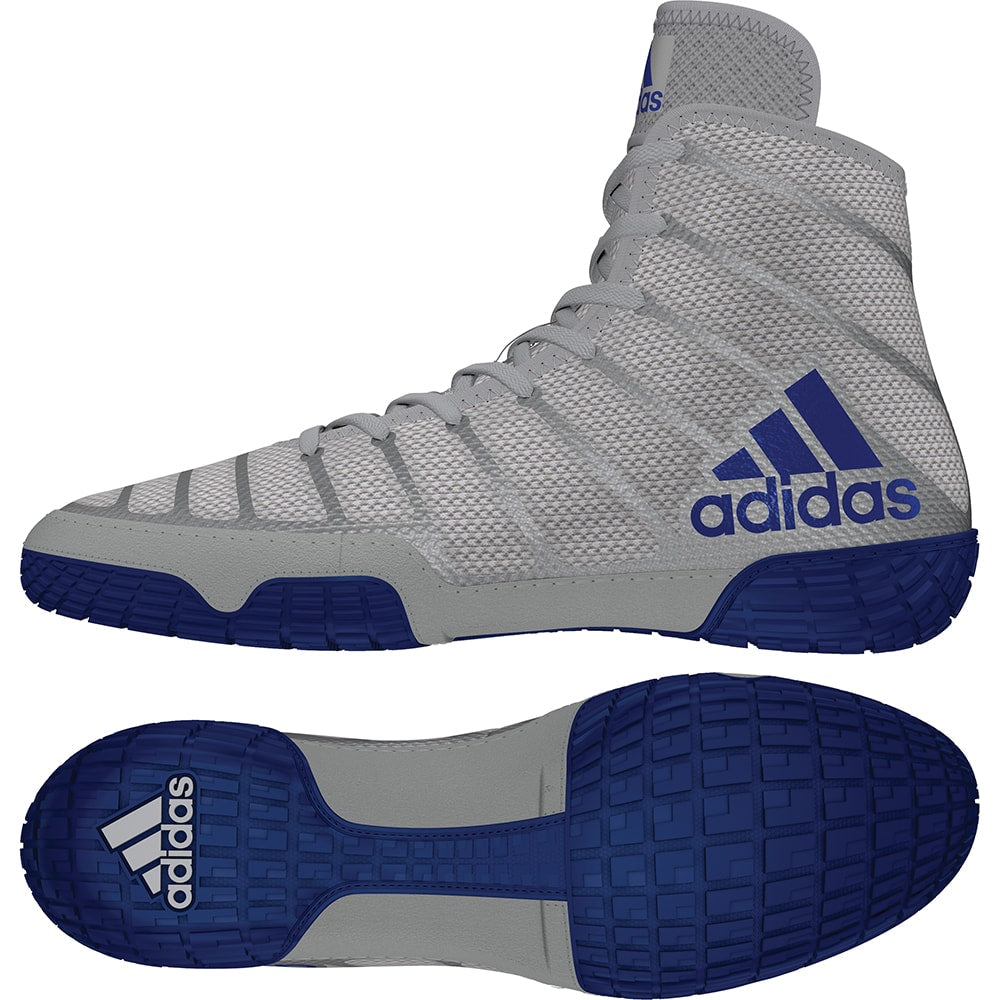 Adidas adizero — Grey/Royal — Grey / Royal Blue Sole wrestling shoes