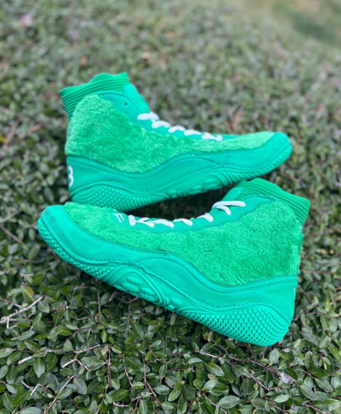 Fuzzy Green Edition — Triple Green / Fuzz wrestling shoes