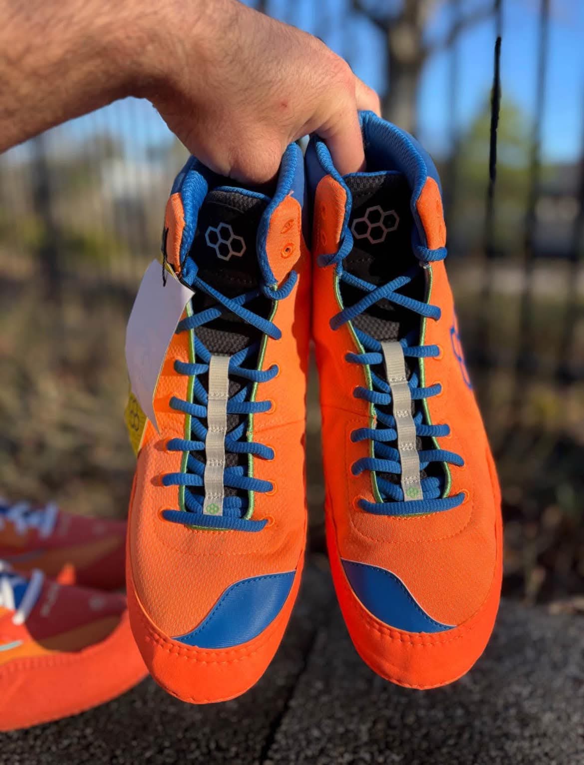RUDIS Colossus Orange/Blue — Orange / Royal Blue wrestling shoes